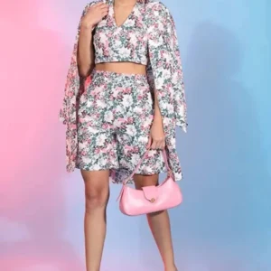 Exclusive White Color Designer Three Piece Co-Ord Set