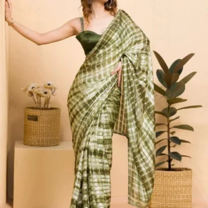 Mehendi Georgette Designer Saree