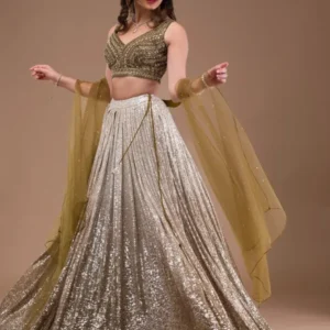 Sequins Lycra Readymade Lehenga