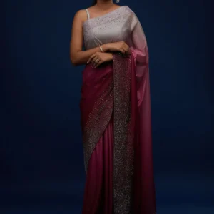 Wine Tissue Designer Saree