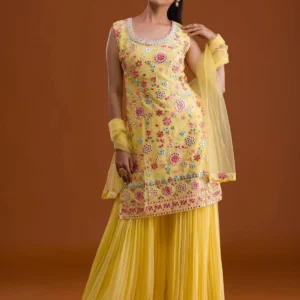 Yellow Gotapatti Georgette Designer Salwar Suit