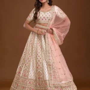 Zariwork Raw Silk Readymade Lehenga